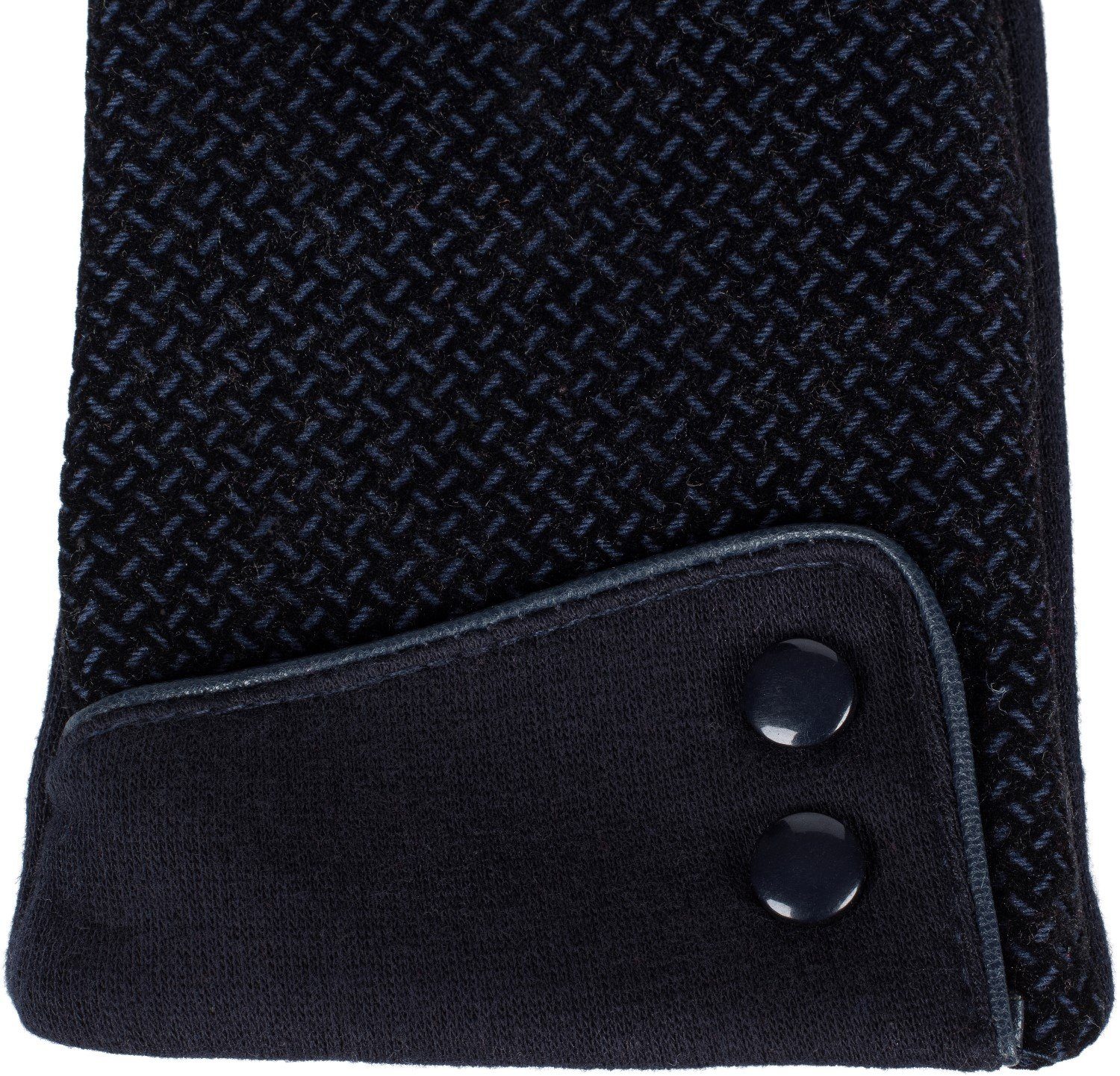 Dunkelblau Riffel Baumwollhandschuhe Touchscreen weichem Handschuhe mit styleBREAKER Muster
