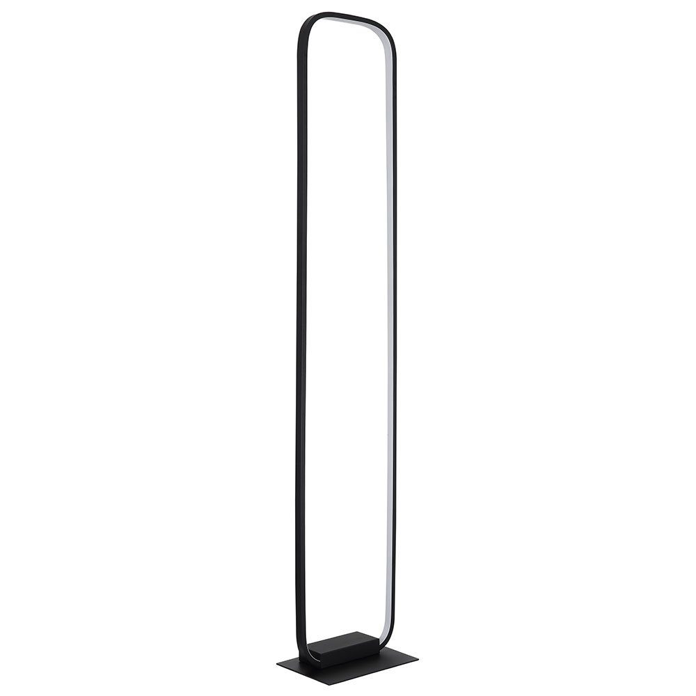Metallring H Fußschalter LED LED-Leuchtmittel Warmweiß, Wohnzimmerlampe Stehlampe, verbaut, Stehleuchte LED schwarz fest 130cm Globo