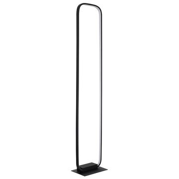 Globo LED Stehlampe, LED-Leuchtmittel fest verbaut, Warmweiß, LED Stehleuchte Wohnzimmerlampe Fußschalter Metallring schwarz H 130cm