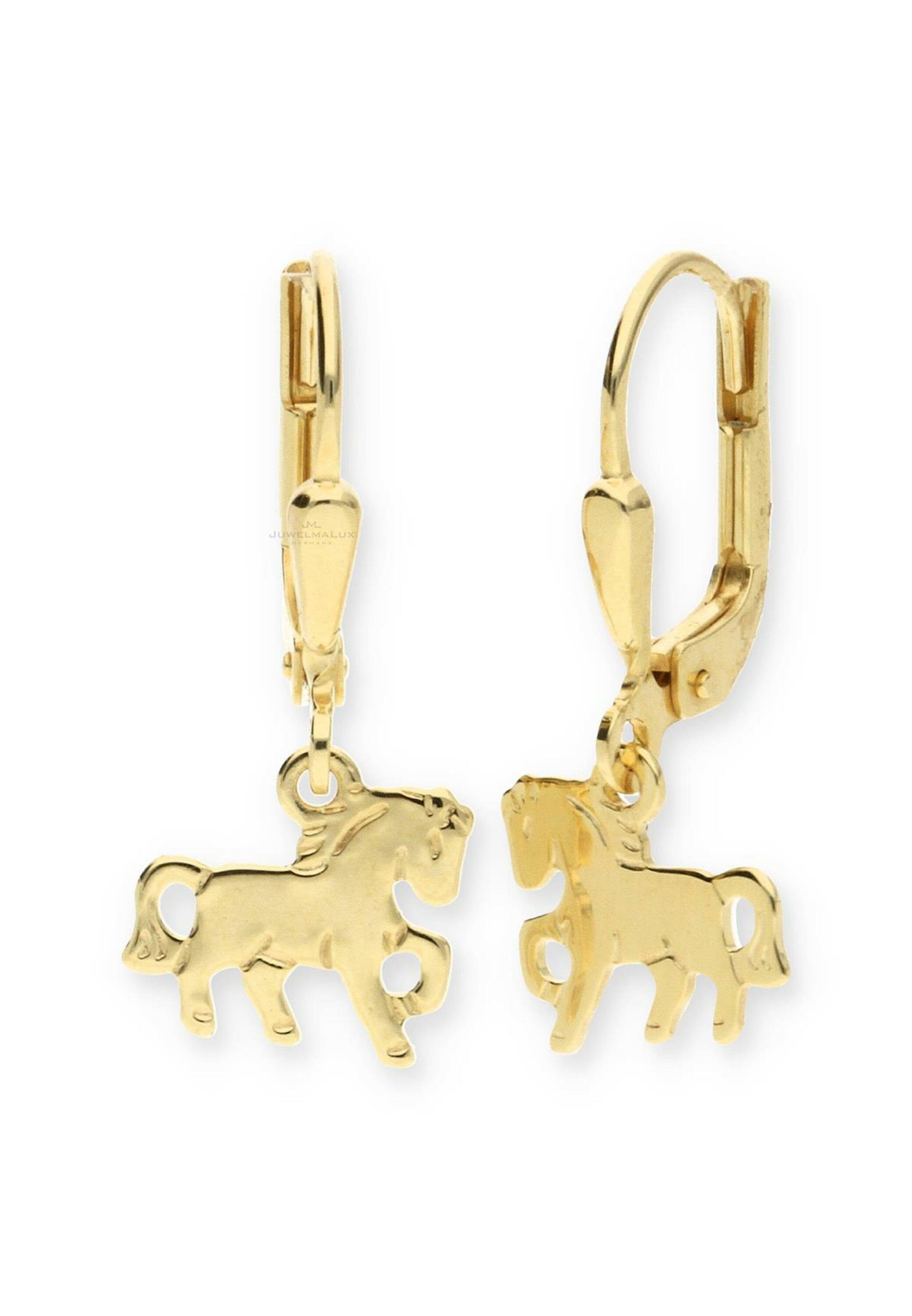 Gold Ohrhänger Pferd Ohrhänger Paar JuwelmaLux 333/000 Karat) (8