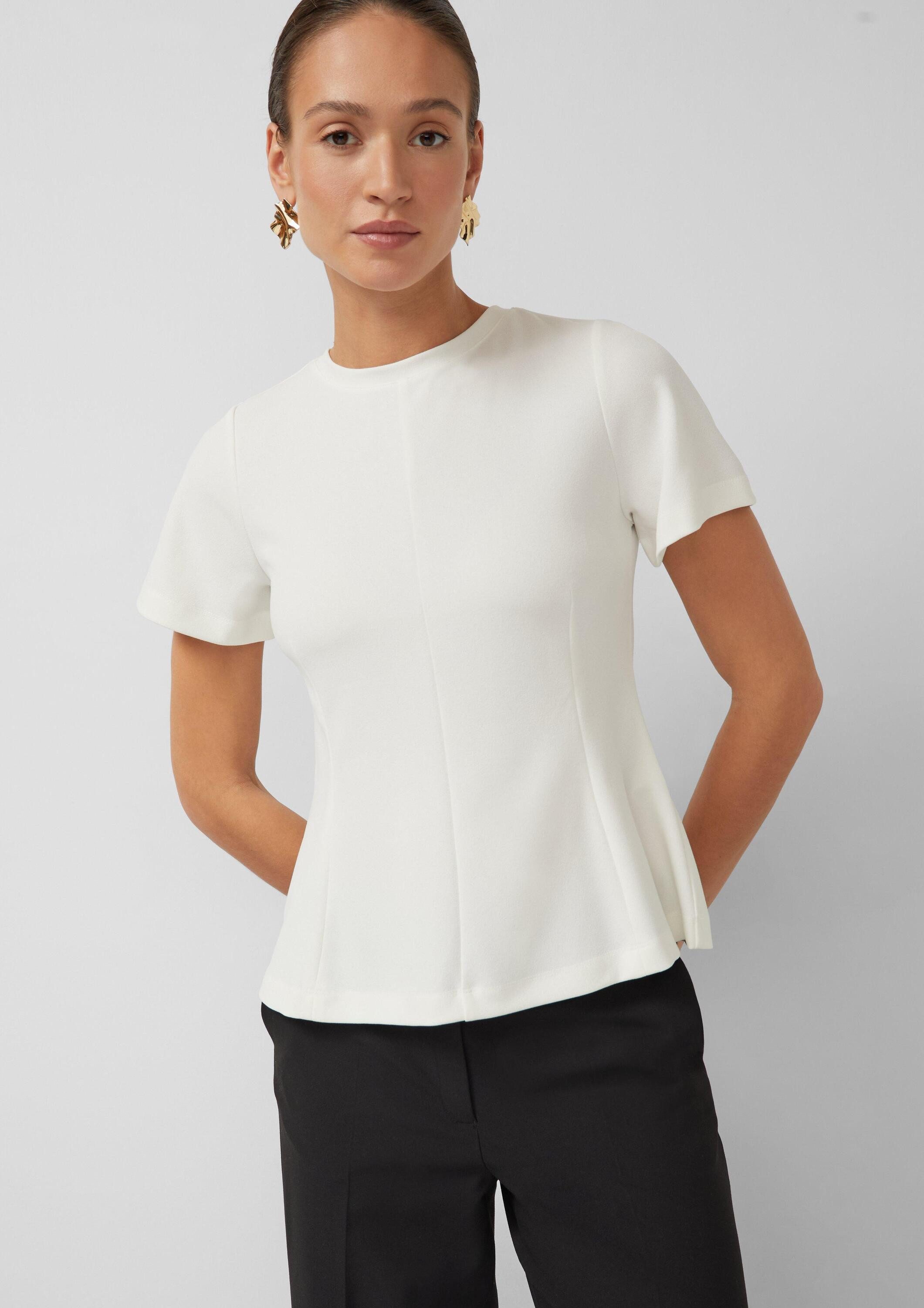 s.Oliver Kurzarmshirt T-Shirt Ausgestelltes T-Shirt mit Schleifen-Detail günstig online kaufen