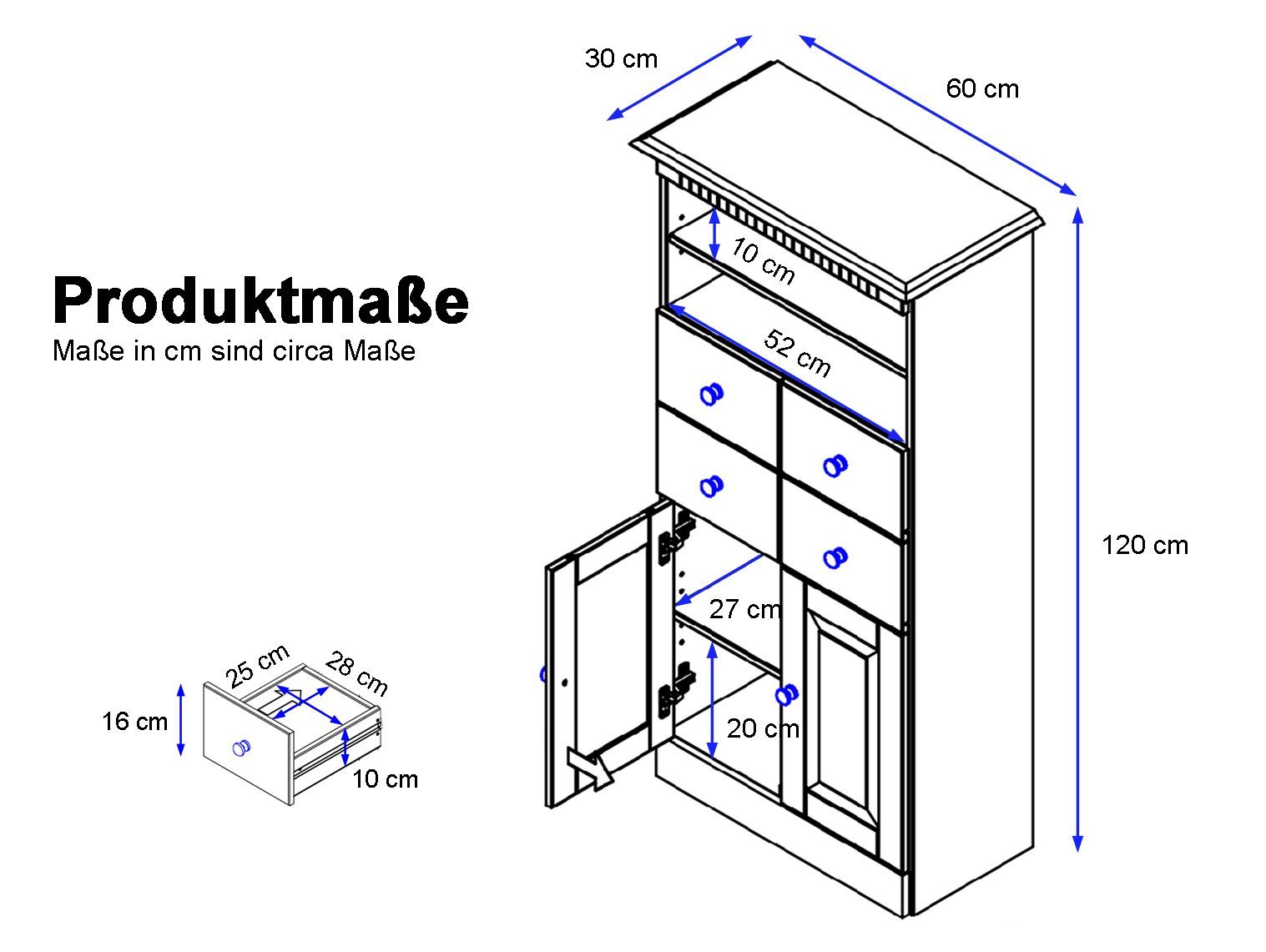 loft24 Vertiko Rico, Midischrank günstig online kaufen