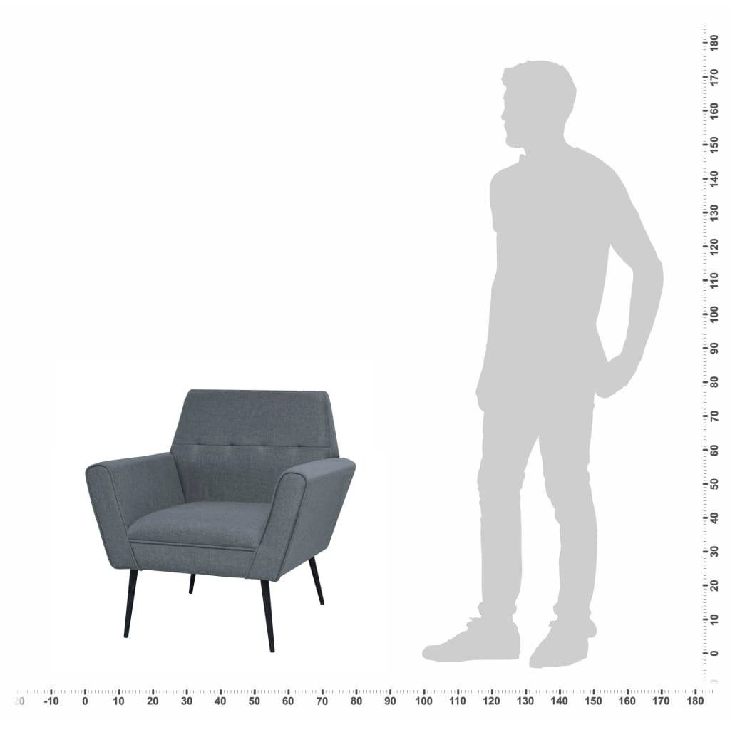 Stoff und Hellgrau Sessel Stahl (1-St) vidaXL Sessel