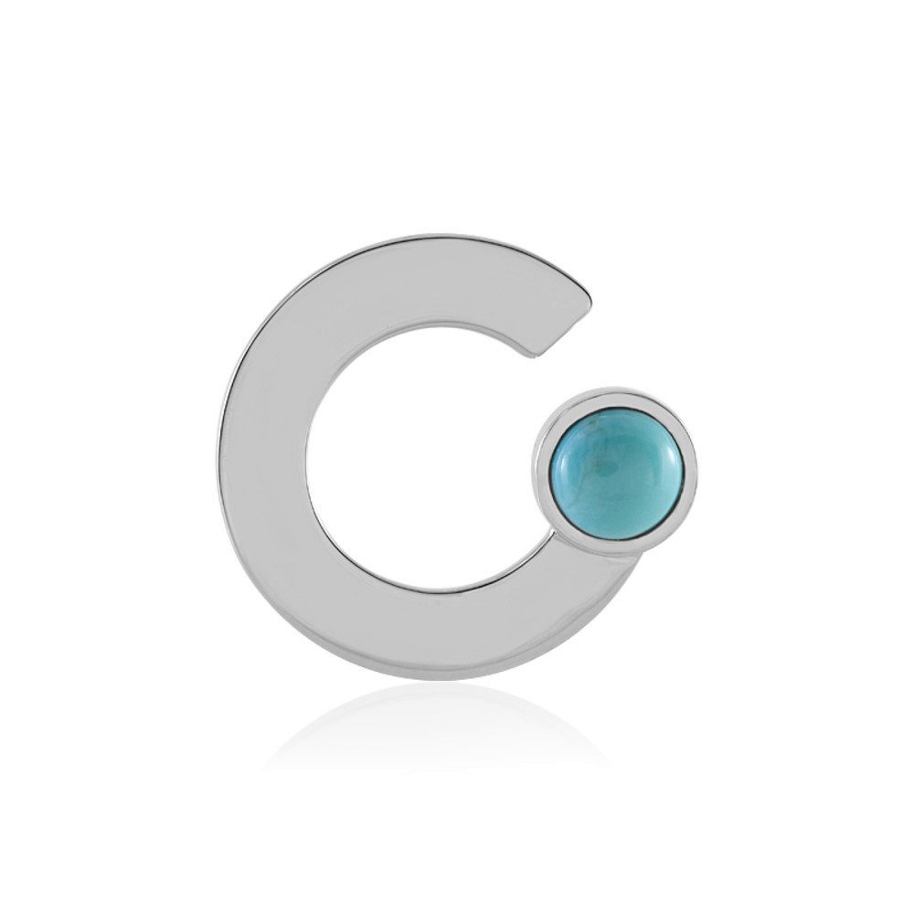 Cavill Kettenanhänger Cavill Türkis 1,20 ct rund Anhänger, 925 Silber platin, elegant (1-tlg)