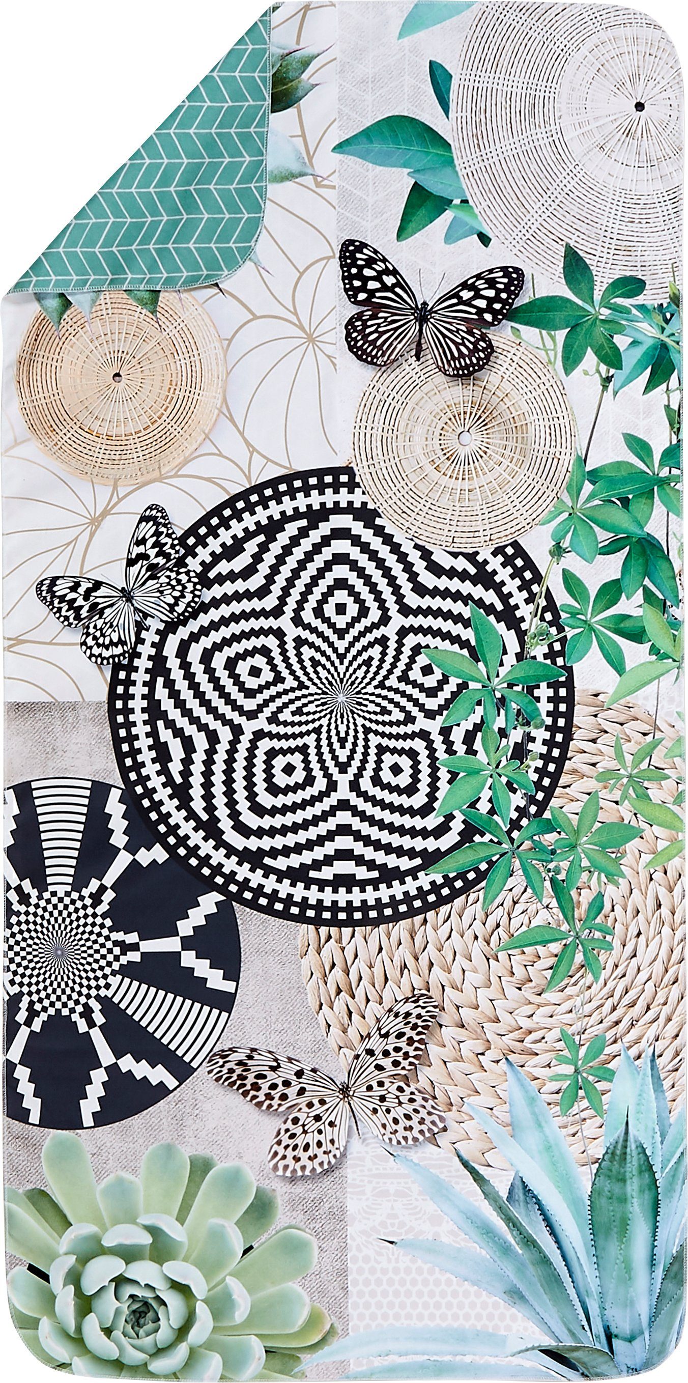 hip Sporthandtuch Skylar, Microfaser (1-St), Mikrofaser, 50x100, Schnelltrocknend, Reise, Sport, Wendeoptik, Natur