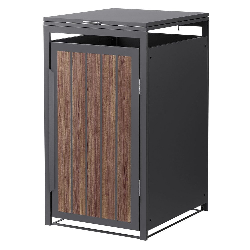 ML-DESIGN Mülltonnenbox Müllbox aus Stahl wetterfeste Mülltonnen Verkleidung Mülltonnengarage, Mülltonnencontainer mit Klappdeckel/Tür für 1 Tonne 120 oder 240 Liter