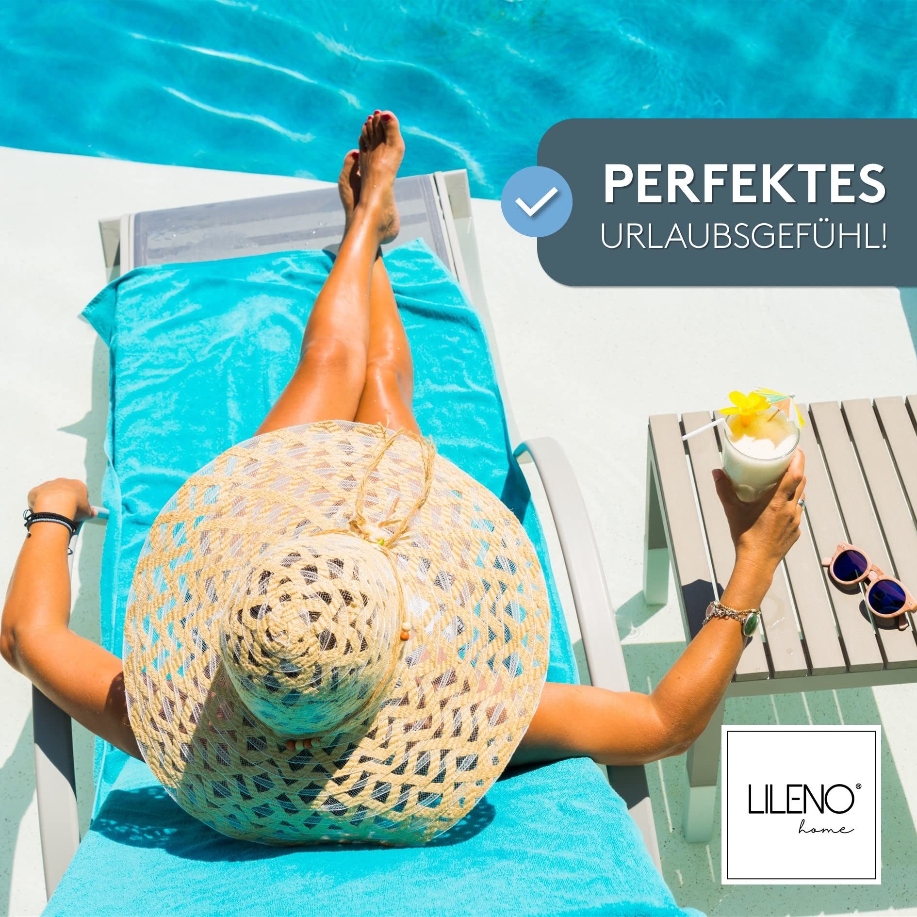 LILENO HOME Liegenauflage perfekt für Strandliege, Sonnenliege Auflage, Gartenliege Auflage, (1er Set), 1er Set Polster Auflage für Rollliegen in Grün, Sitzpolster waschbar