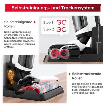 Roborock Nass-Trocken-Akkusauger Dyad Pro Combo, 260,00 W, 5-in-1 Nass Trockensauger Kabelloser 17000Pa Wischsauger kabellos mit Akku Staubsauger für Teppichreinigung, elektrische Minibürste und 2 Reinigungsköpfe, APP, Sprachsteuerung