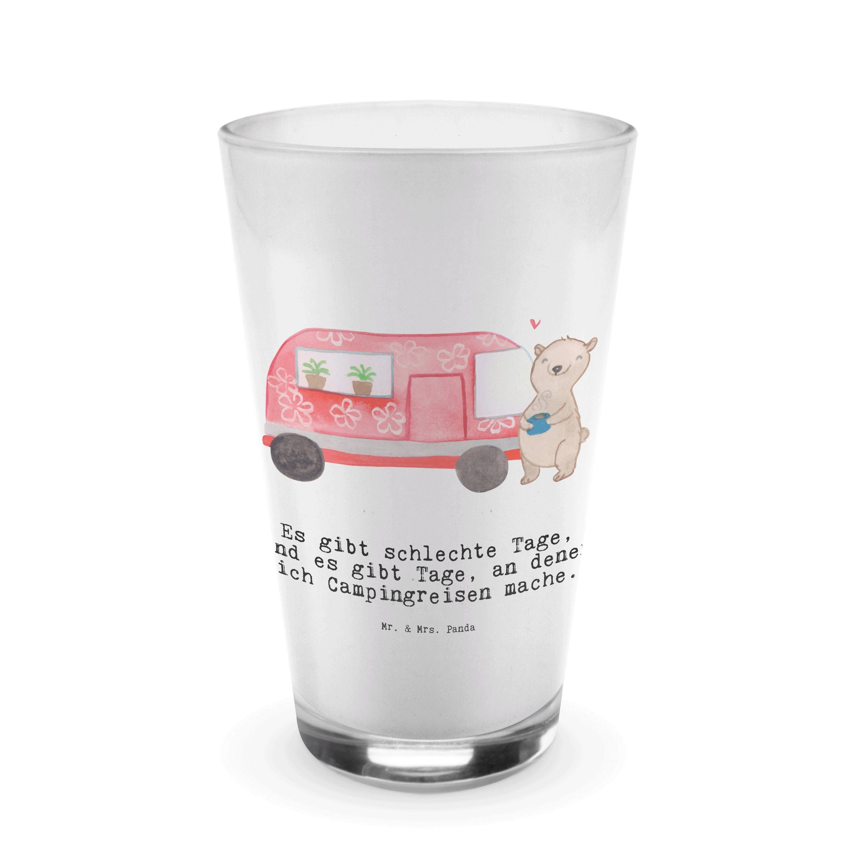 Mr. & Mrs. Panda Sportler, - Camper Macchiato, Glas Premium Transparent Tage Glas Bär - Latte Geschenk