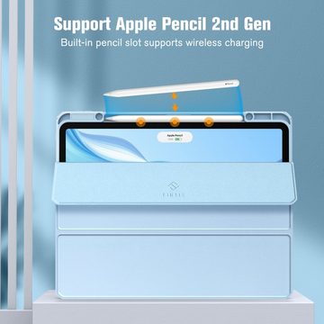Fintie Tablet-Hülle für iPad Pro 12.9 2022 (6. Generation)/ iPad Pro 12.9 2021/2020/2018, mit Stifthalter-Hülle mit transparenter Hartschale auf der Rückseite