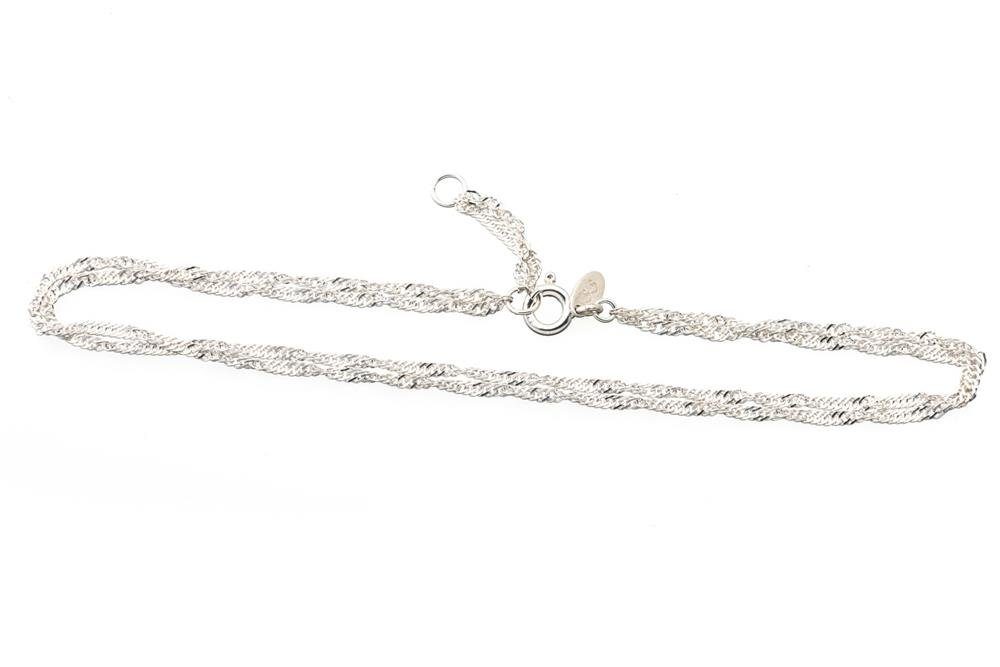 Silberkettenstore Fußkette Fußkette Singapur 2reihig 1,8mm - 925 Silber, wählbar von 23-30cm – Bild 2 von 3