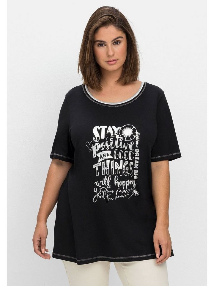 Sheego T-Shirt Große Größen mit Foliendruck vorn, in leichter A-Form