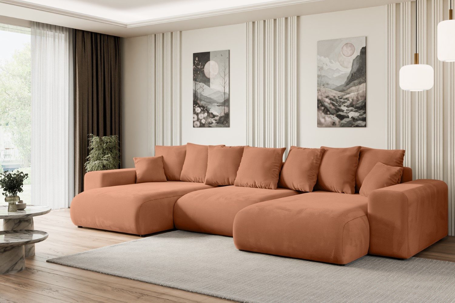 ALTDECOR Wohnlandschaft ESKAR-U, Couch mit Schlaffunktion, Wohnzimmer - Wohnlandschaft, Corner Sofa Bett Eckcouch Couch L-Form Schlafcouch Ausziehbar