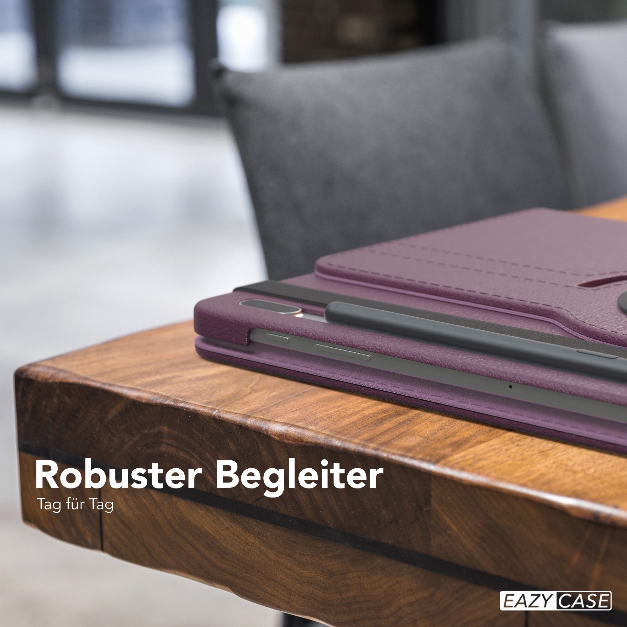 EAZY CASE Tablet-Hülle Rotation Case für Samsung Galaxy Tab S7 FE / 5G 12,4 Zoll, Tablet-Hülle Bookstyle Case Fullcover Schutz Tasche Stehfunktion Lila