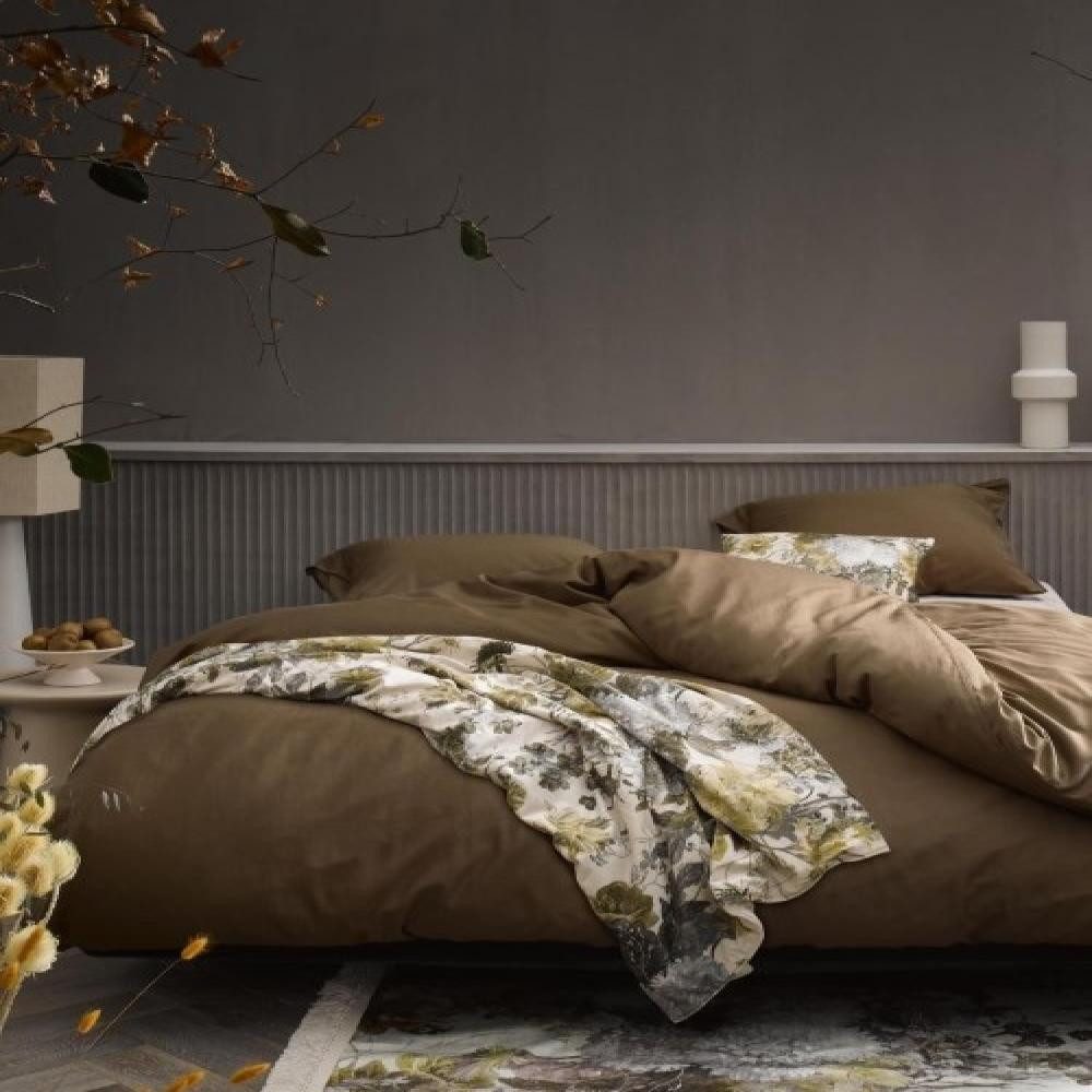 Essenza Bettwäsche Minte Cafe Noir 155 x 220 cm + 80 x 80 cm, Satin, 2 teilig