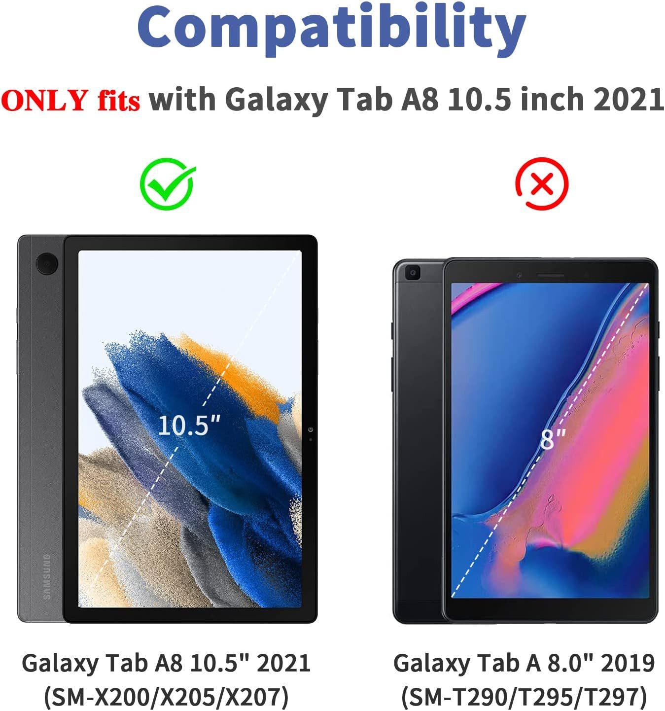 CLM-Tech Displayschutzglas 2x für Samsung Galaxy Tab A8 10,5 Zoll Panzerfolie kristallklar für Samsung Galaxy Tab A8 10,5 Zoll, Panzerglas Spar-Set, 2 Stück, An – Bild 2 von 5