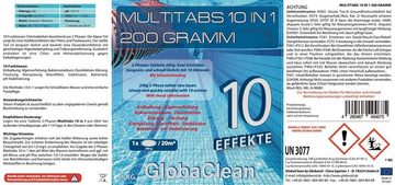 GlobaClean Chlortabletten 1 kg Pool Chlor Multitabs 10in1 200g