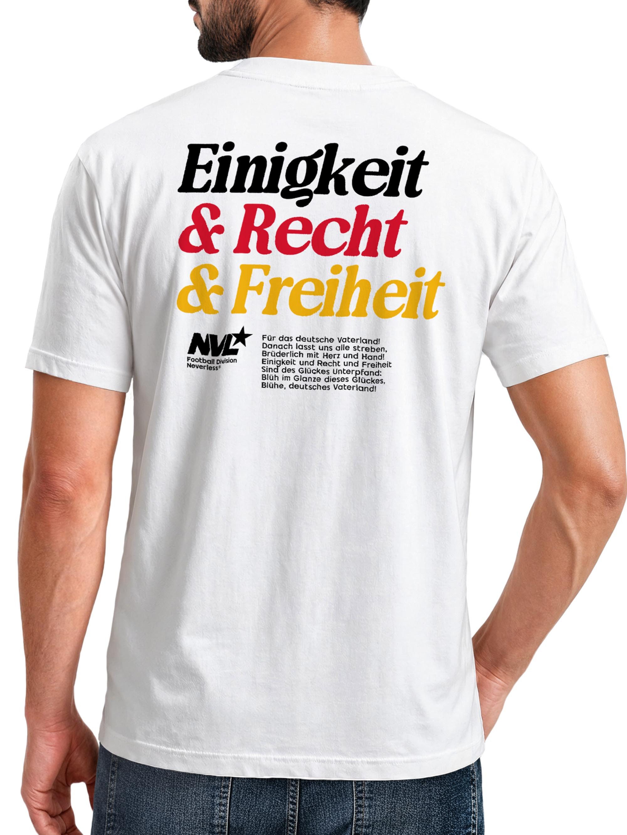 Print-Shirt Herren T-Shirt Backprint - Deutschland Design Nationalhymne -
