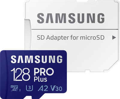 Samsung PRO Plus 128GB microSDXC Full HD & 4K UHD inkl. SD-Adapter Speicherkarte (128 GB, UHS Class 10, 160 MB/s Lesegeschwindigkeit)