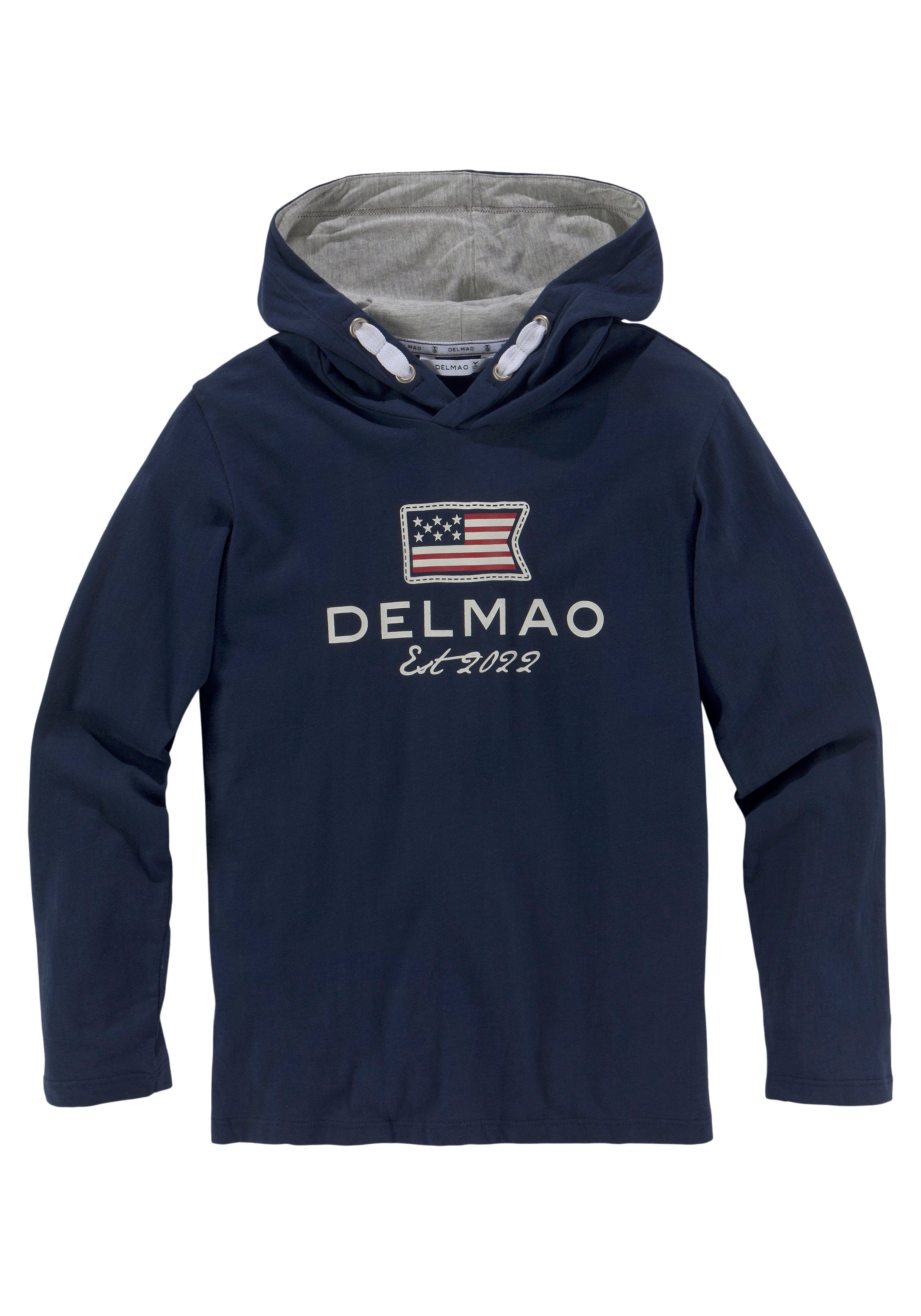 DELMAO Kapuzenshirt für Jungen Langarm, Basic-Passform, bedruckt, aus Baumwolle