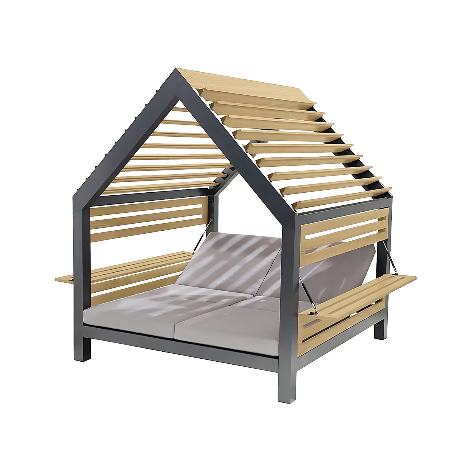 MWH Gartenlounge-Bank ROYAL, UV-beständig, wetterbeständig, pflegeleicht, verstellbaren Lamellen