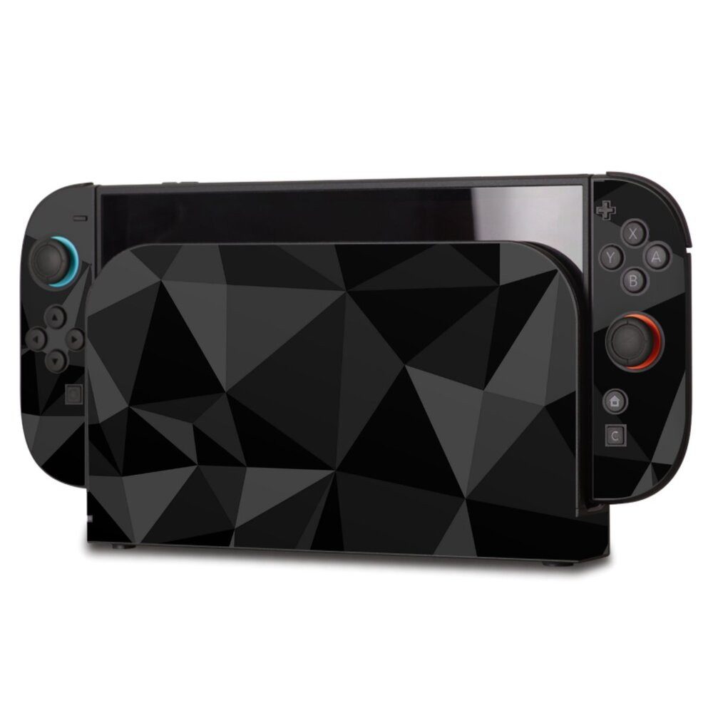 DeinDesign Konsolen-Cover Geometric Muster Abstrakt Polygon Pattern Black, Nintendo Switch 2 Skin Aufkleber Sticker Folie