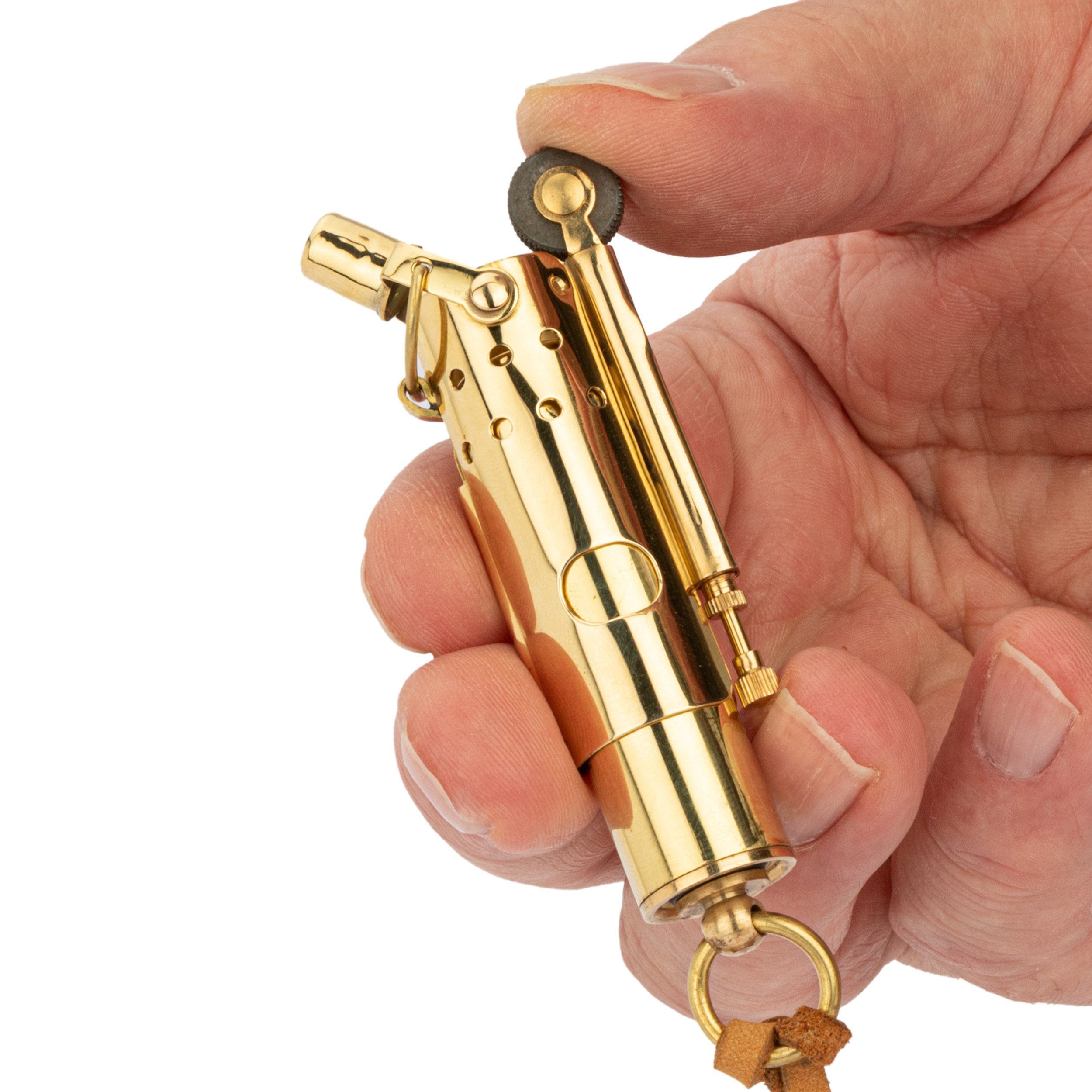 NKlaus Feuerzeug Elegantes Sturm-Feuerzeug Messing 8x2cm Retro Reisefeuerzeug Dekoratio