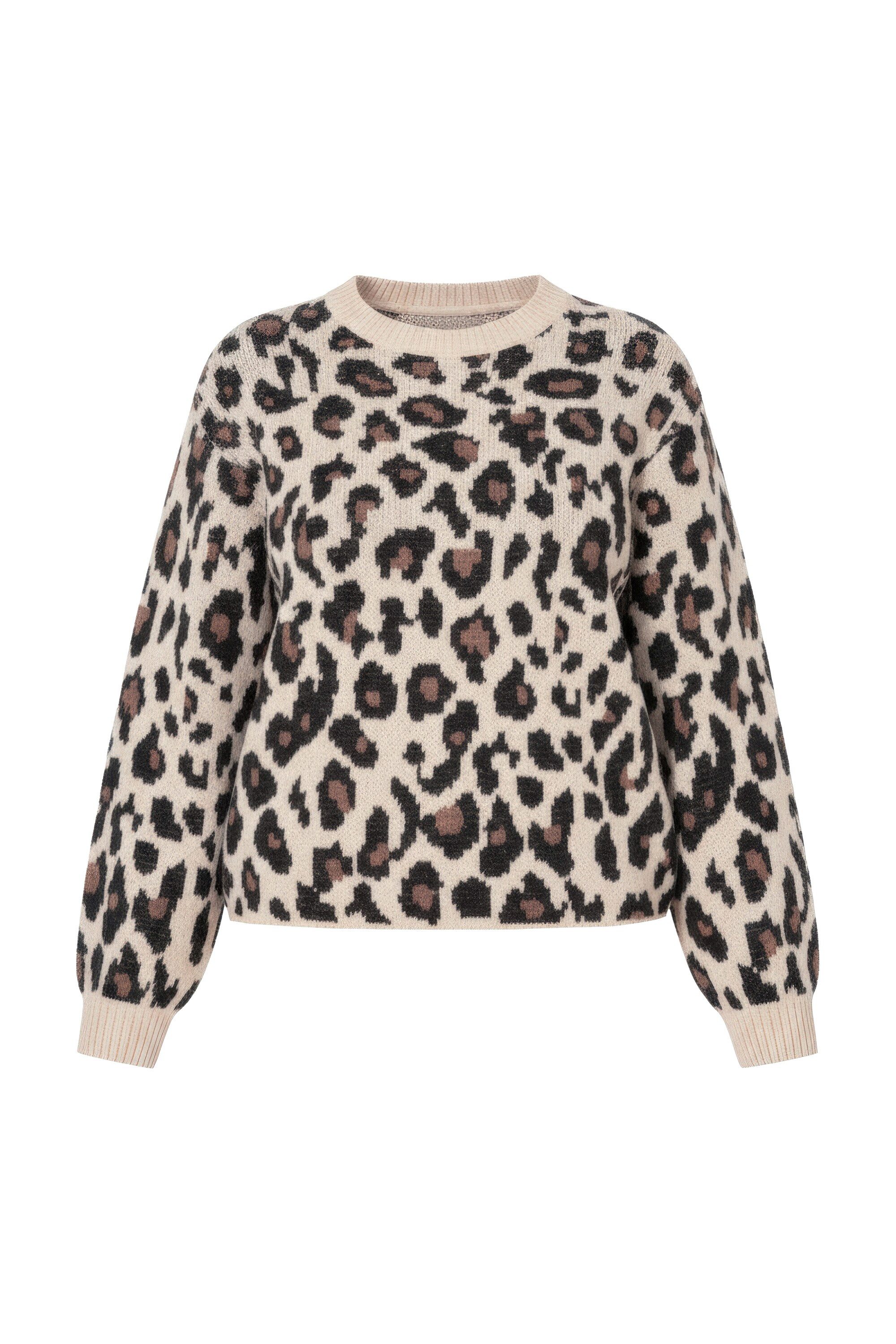 Strickpullover Pullover Boxy Shape Leo Ballon-Langarm