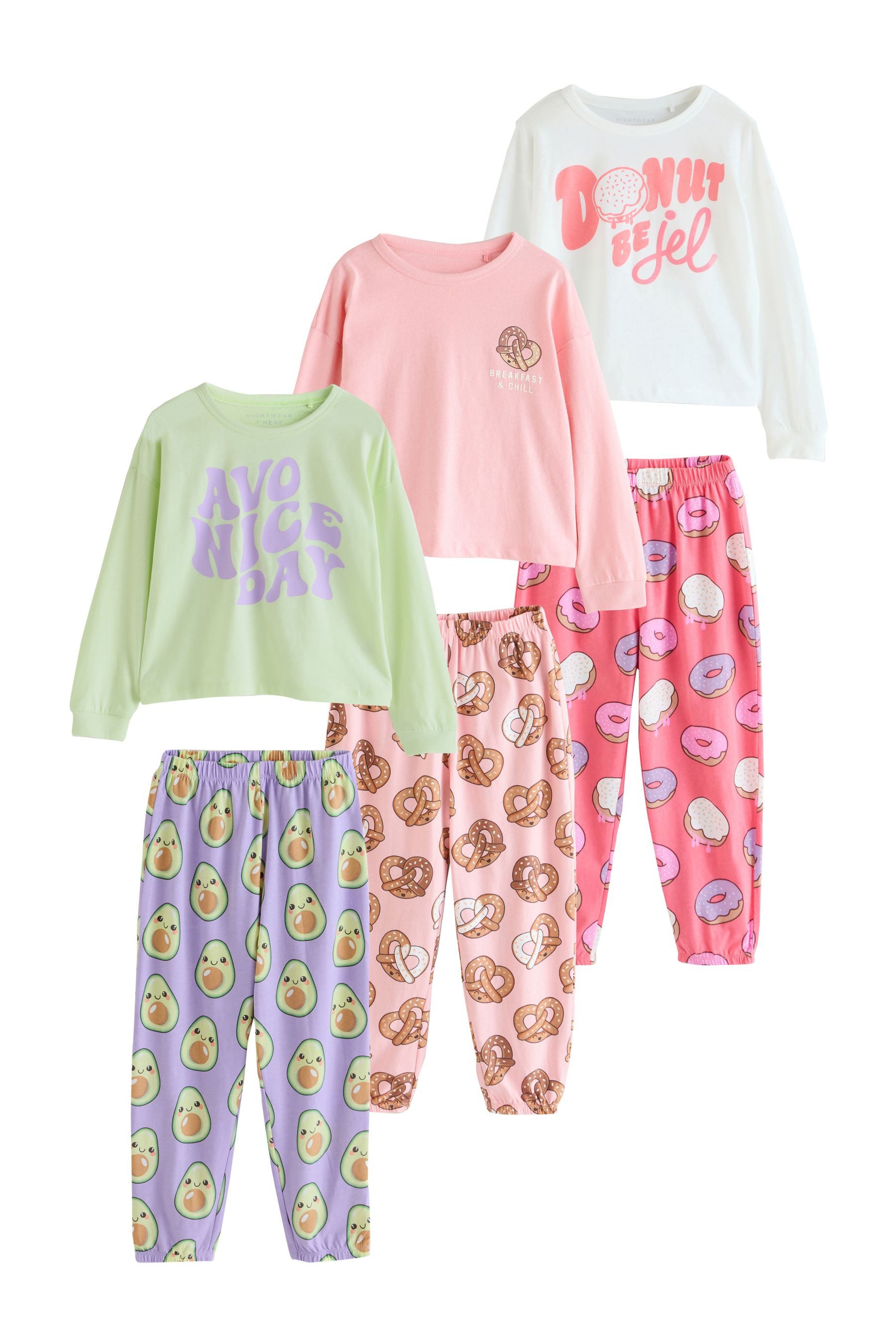 Next Pyjama Schlafanzug mit Jogginghose im 3er-Pack (6 tlg)