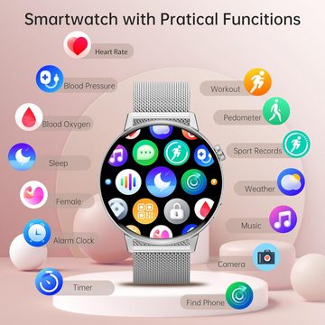 Betatree Praktische Zusatzfunktionen Smartwatch (1,32 Zoll, Android, iOS), mit Gesundheitskontrolle, effektive Kommunikation, stilvolles Design