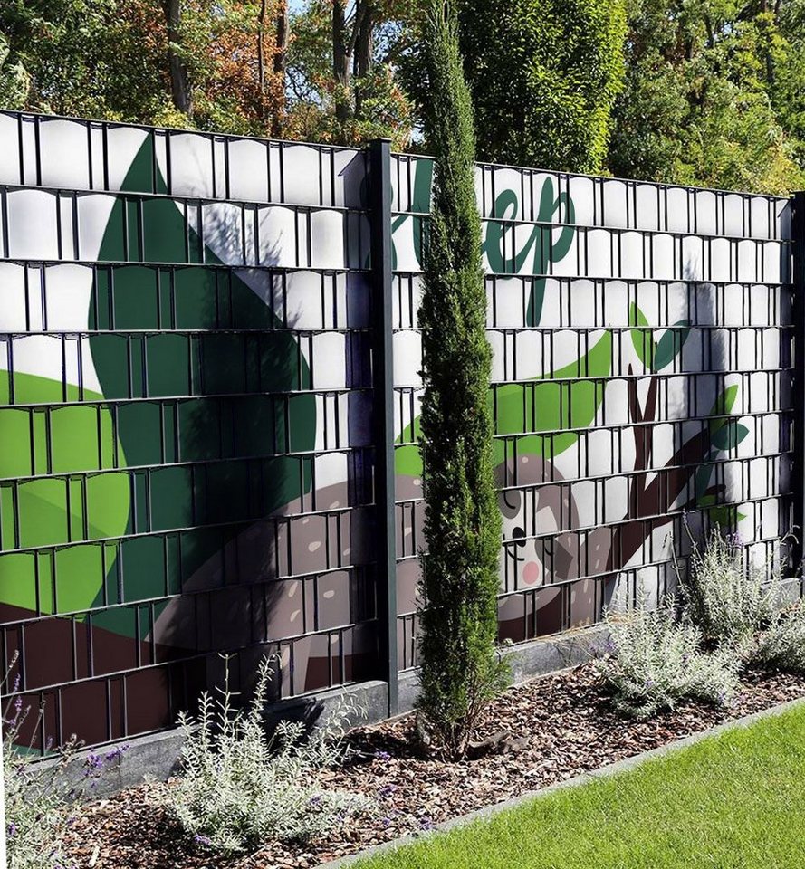 Thumbnail - MyMaxxi Sichtschutzstreifen Sichtschutzstreifen Müdes Faultier Sichtschutz Garten Zaun, (Müdes Faultier)