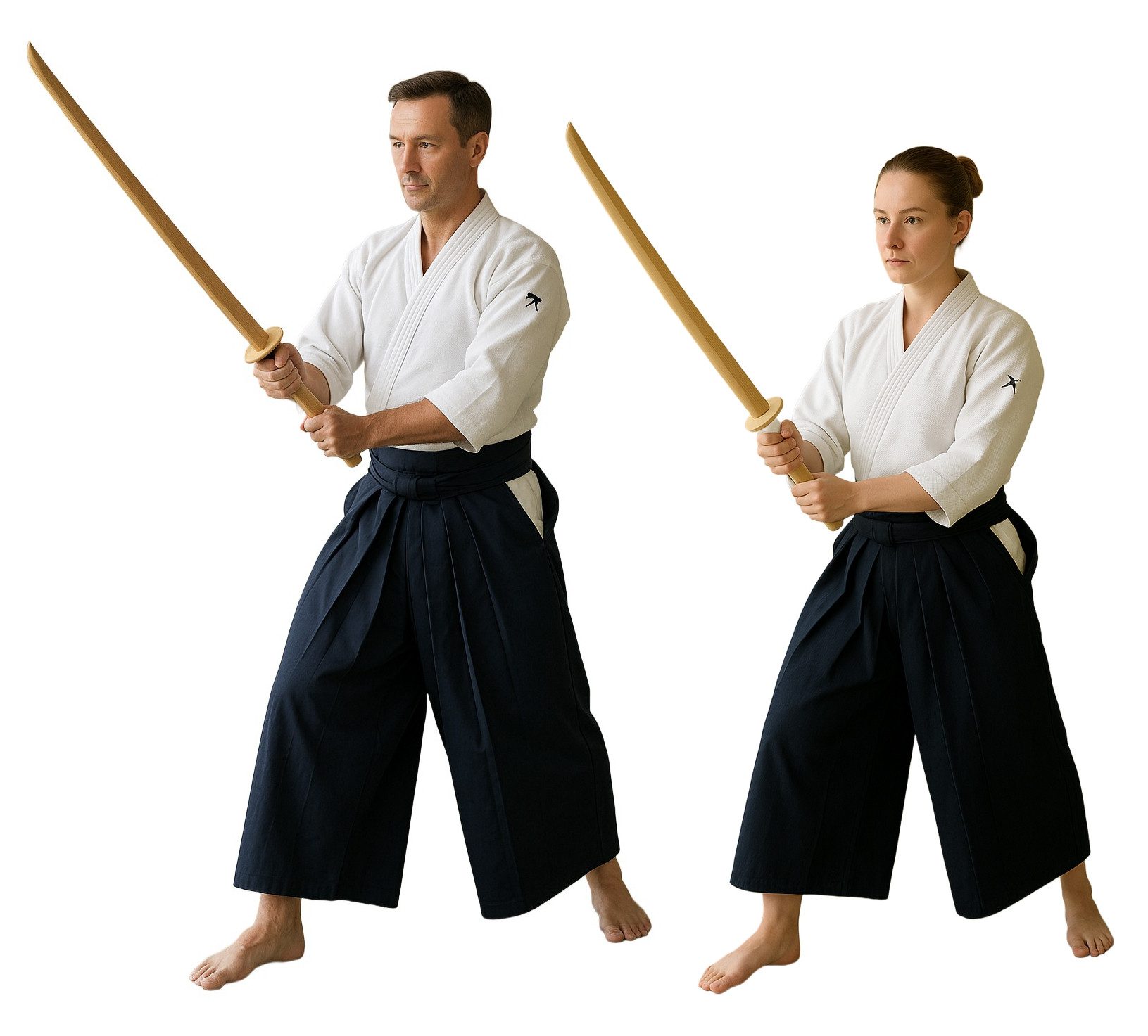 BAY-Sports Holzschwert Bokken weiße Eiche Holz Trainingsschwert Katana Aikido Kobudo Samurai (Geölt, Stück), 100 cm, Echtholz, Demoschwert, Asiatische Kampfkunst