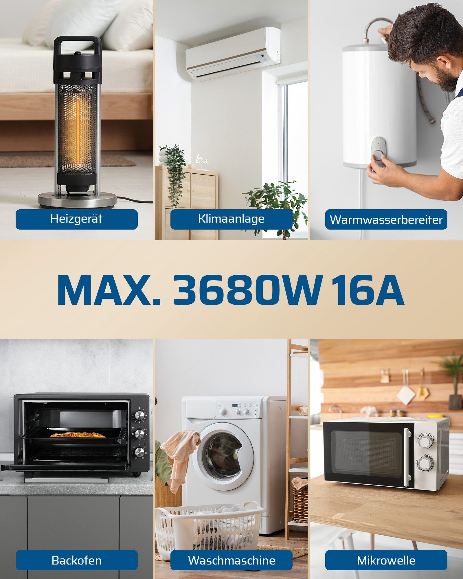 DEWENWILS Funksteckdose mit Fernbedienung, max. 3680 W, 2-St., Funk-Wandschalter, Lichtschalter für Feiertagsdeko, 30m Reichweite – Bild 3 von 5