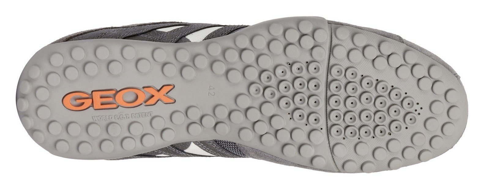 Geox Snake im Membrane Geox Materialmix mit hellgrau, Sneaker orange weiß, Spezial
