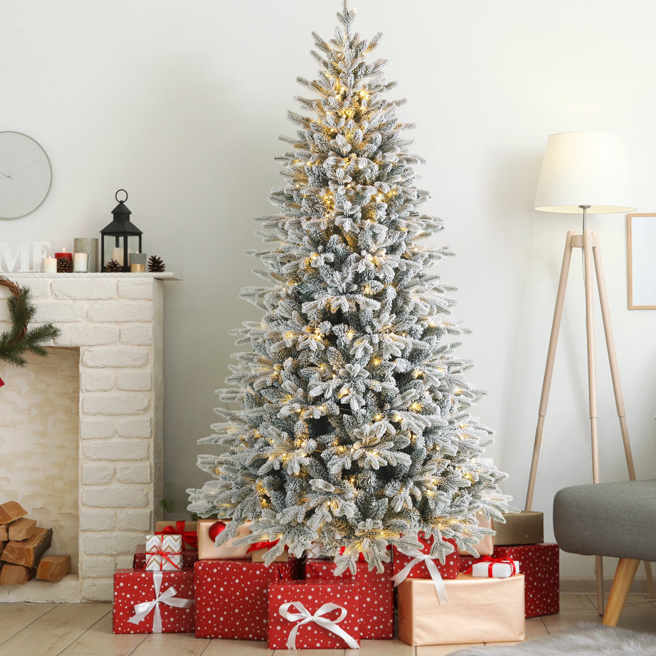 Sinaopus Künstlicher Weihnachtsbaum mit Schnee, Tannenbaum künstlich, mit L günstig online kaufen