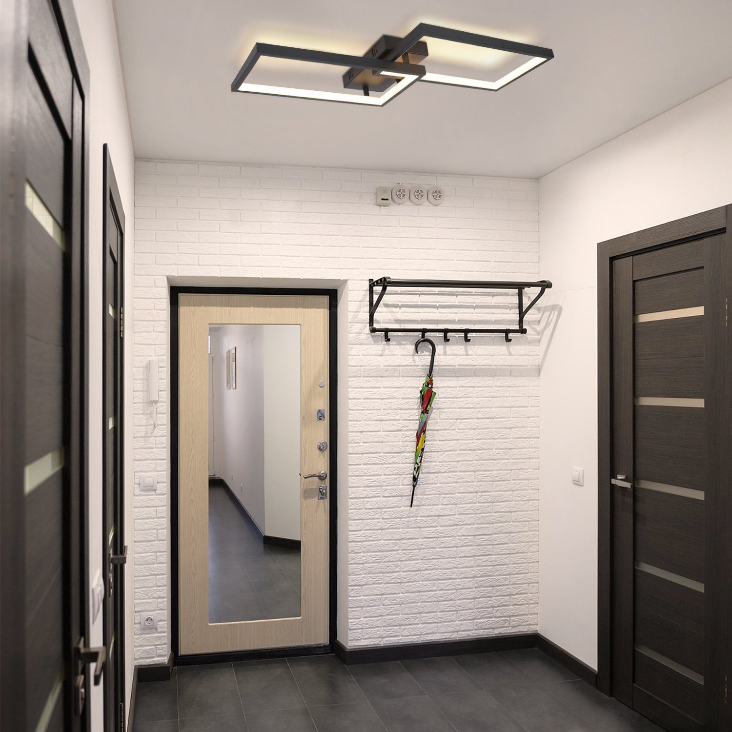 Nettlife LED Deckenleuchte Schwarz Deckenlampe 40W günstig online kaufen