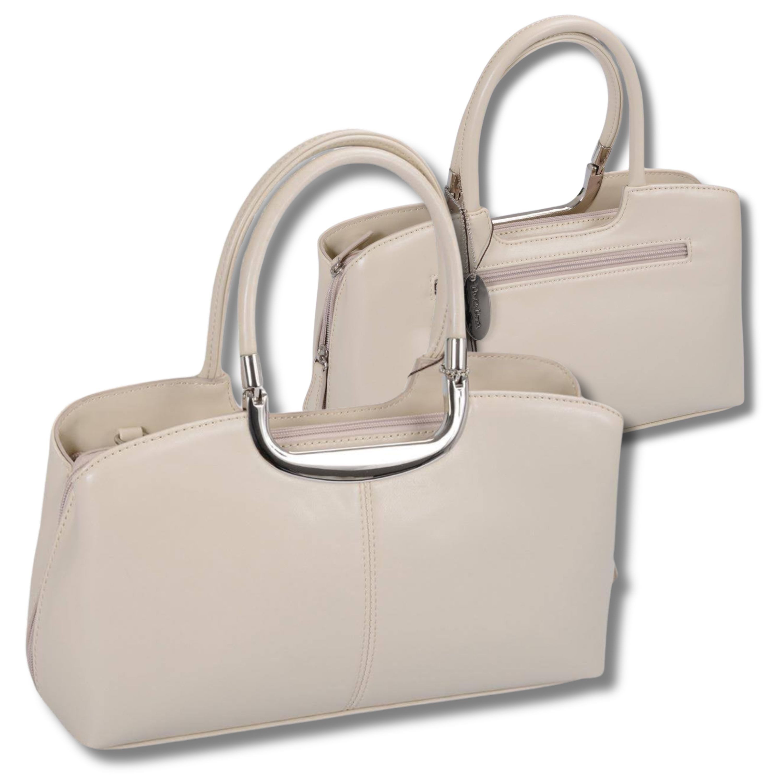 GlücksNugget Handtasche mittlere beige Handtasche, fest günstig online kaufen