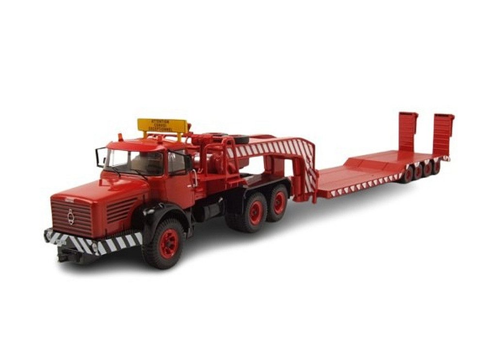 ixo Models Modellauto Berliet TB 015 M3 6x4 Schwertransporter 1960 rot, Maßstab 1:43