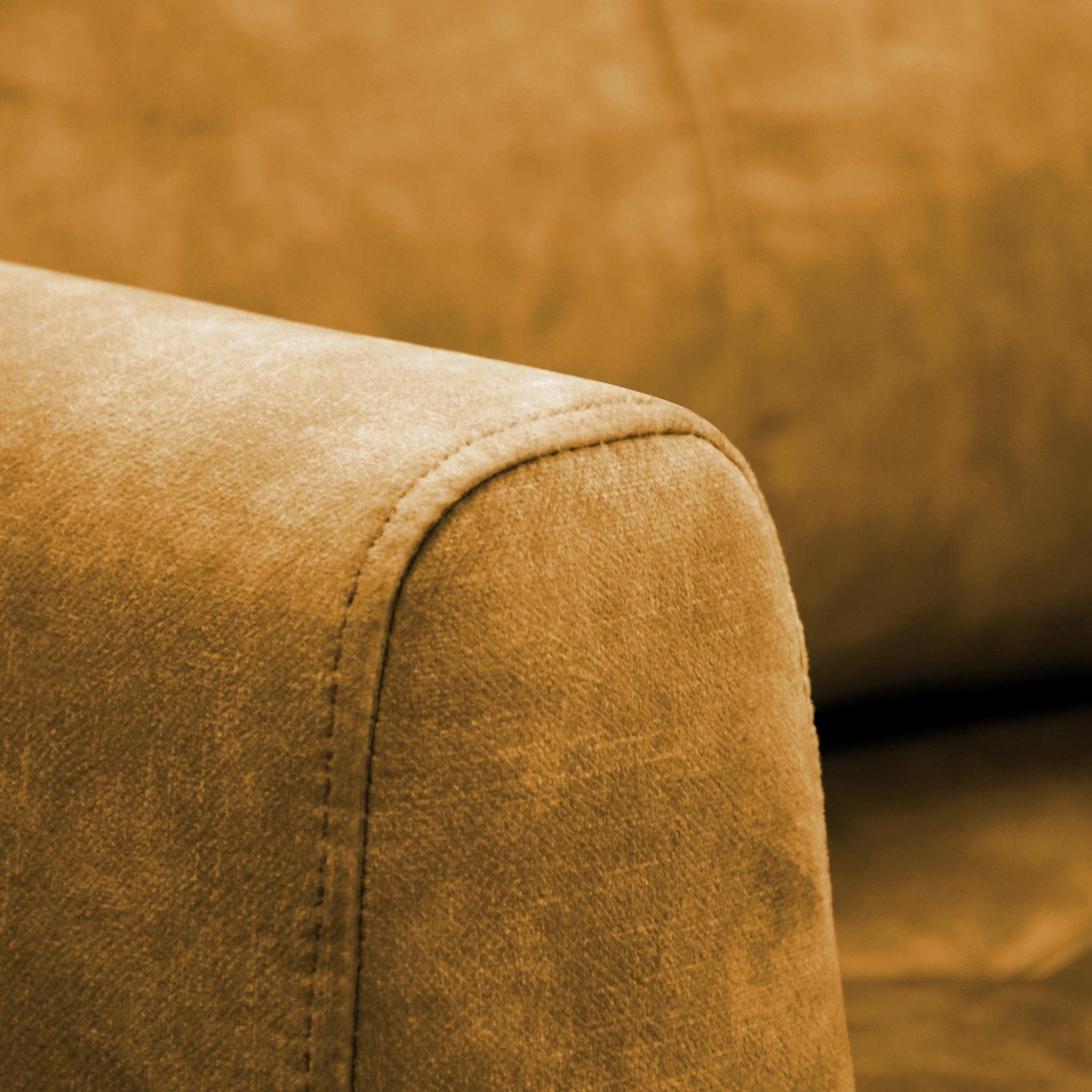 Kamel Relaxsessel (terra Wohnzimmer), Bettkasten, Schlaffunktion, für 48) Relaxsessel Sofa (1-Sitzer Schlafsessel, Gelb Polstersessel Beautysofa