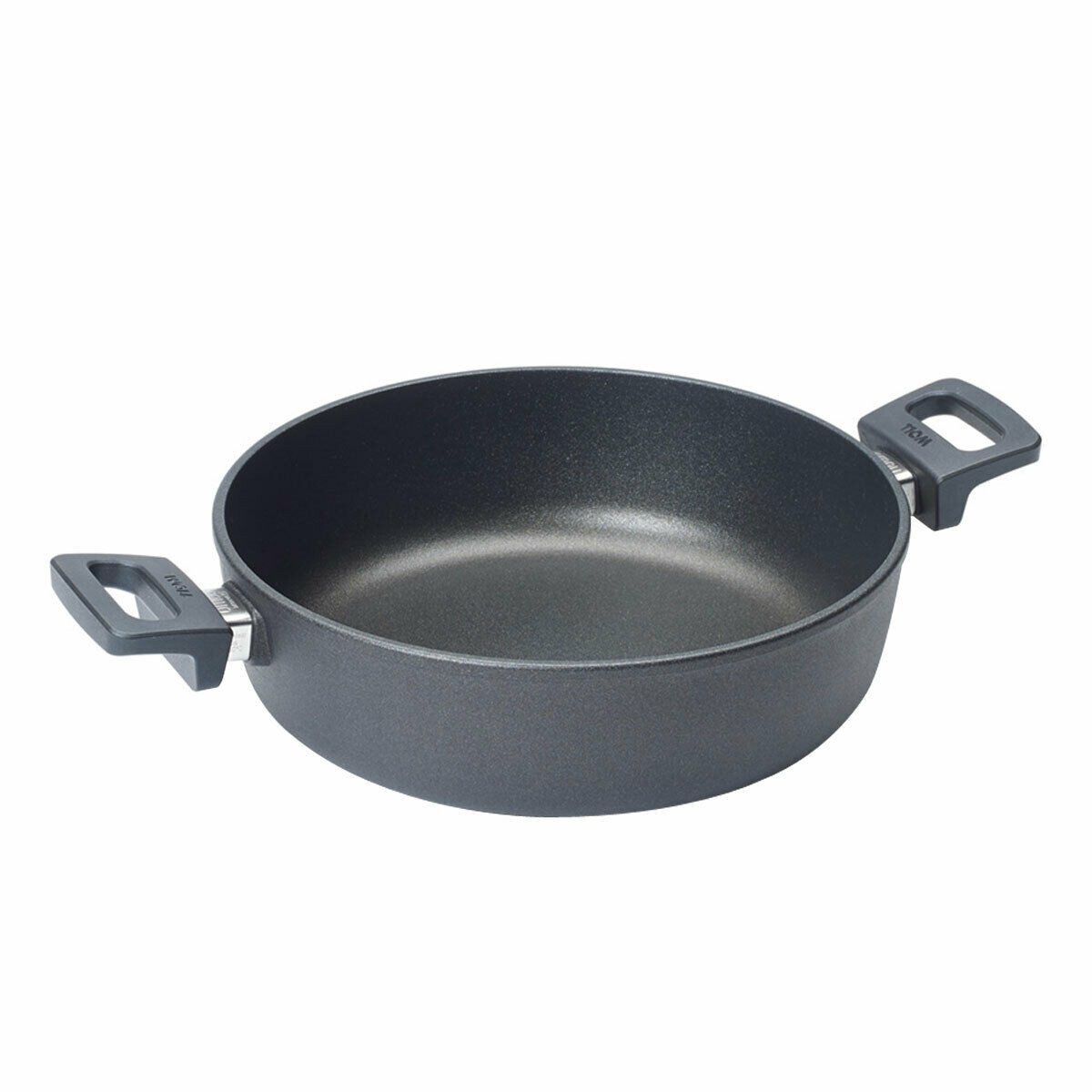WOLL MADE IN GERMANY Bratentopf Woll Kasserolle Nowo Titanium 28 cm 4,5 L Induktion Servierpfanne, Edelstahl, Aluminiumguss (Guss- Kasserolle)