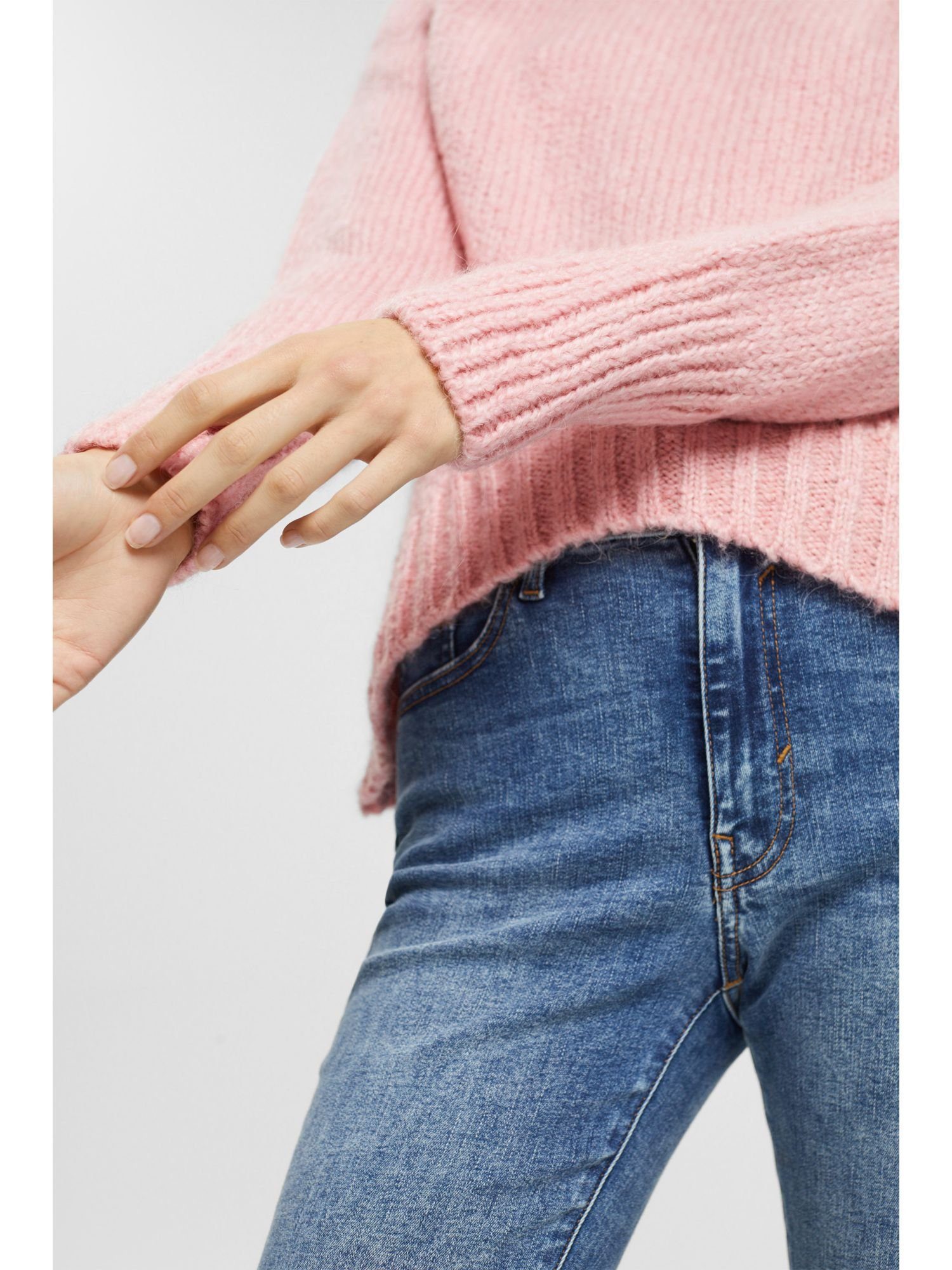 Esprit Strickpullover Pullover aus PINK LIGHT Wollgemisch
