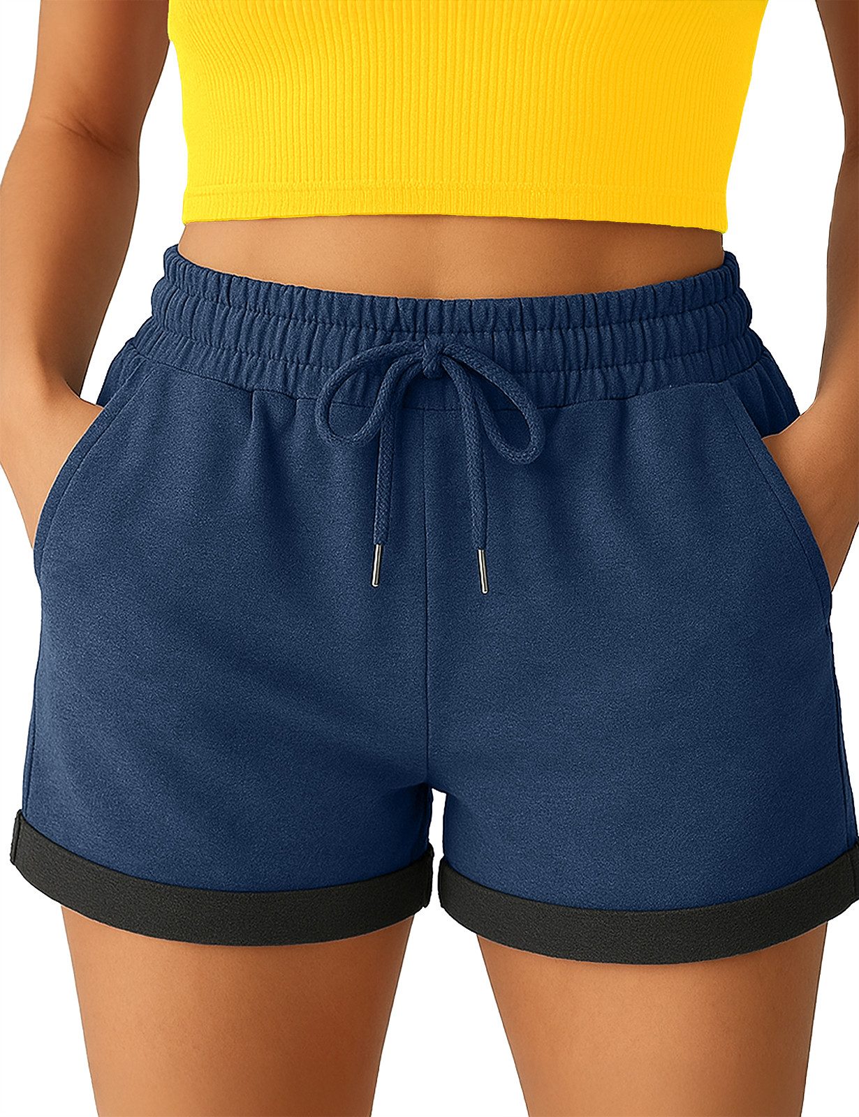 Smith & Solo Sweatshorts Kurze Hose Damen Shorts (1-tlg) Basic, Lycra, umsc günstig online kaufen