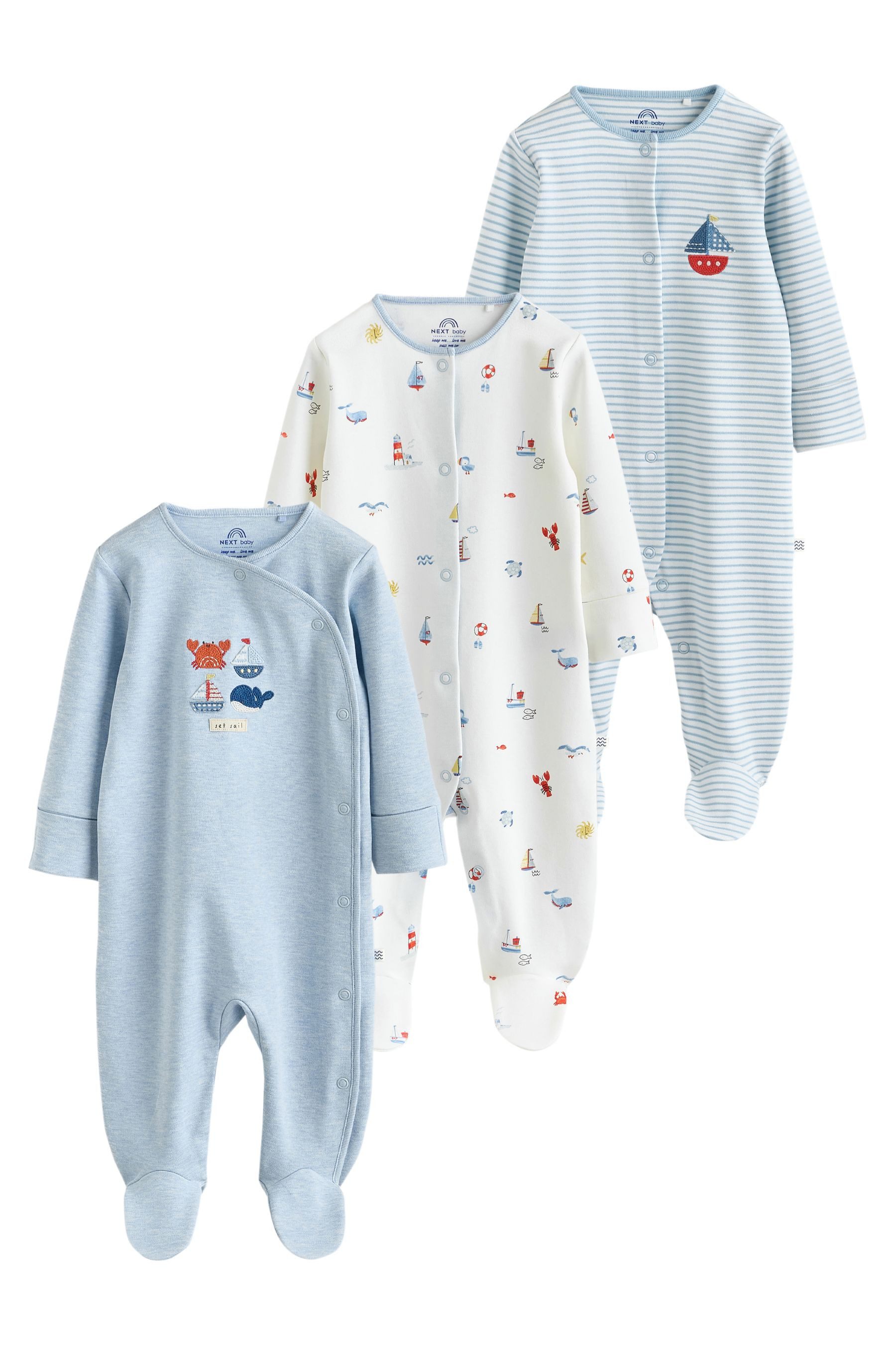 Schlafoverall Gerippte Babyschlafanzüge, 3er-Pack