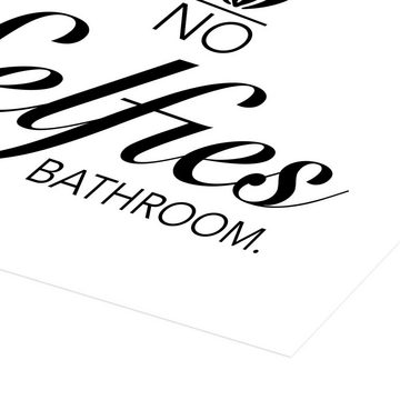 Posterlounge Poster Typobox, No selfies in this bathroom, Badezimmer Illustration