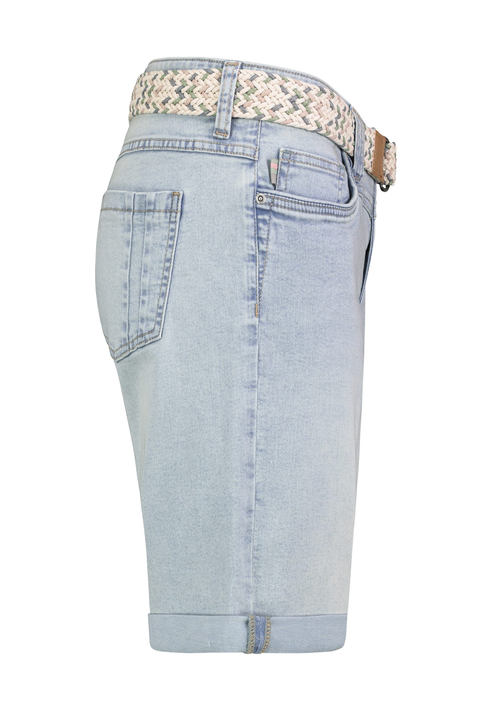 SUBLEVEL Shorts Damen Jeans Bermudas kurze Hose Baumwolle Sommer Stoff Denim Bermuda mit Stretchkomfort, mit Gürtel – Bild 5 von 5