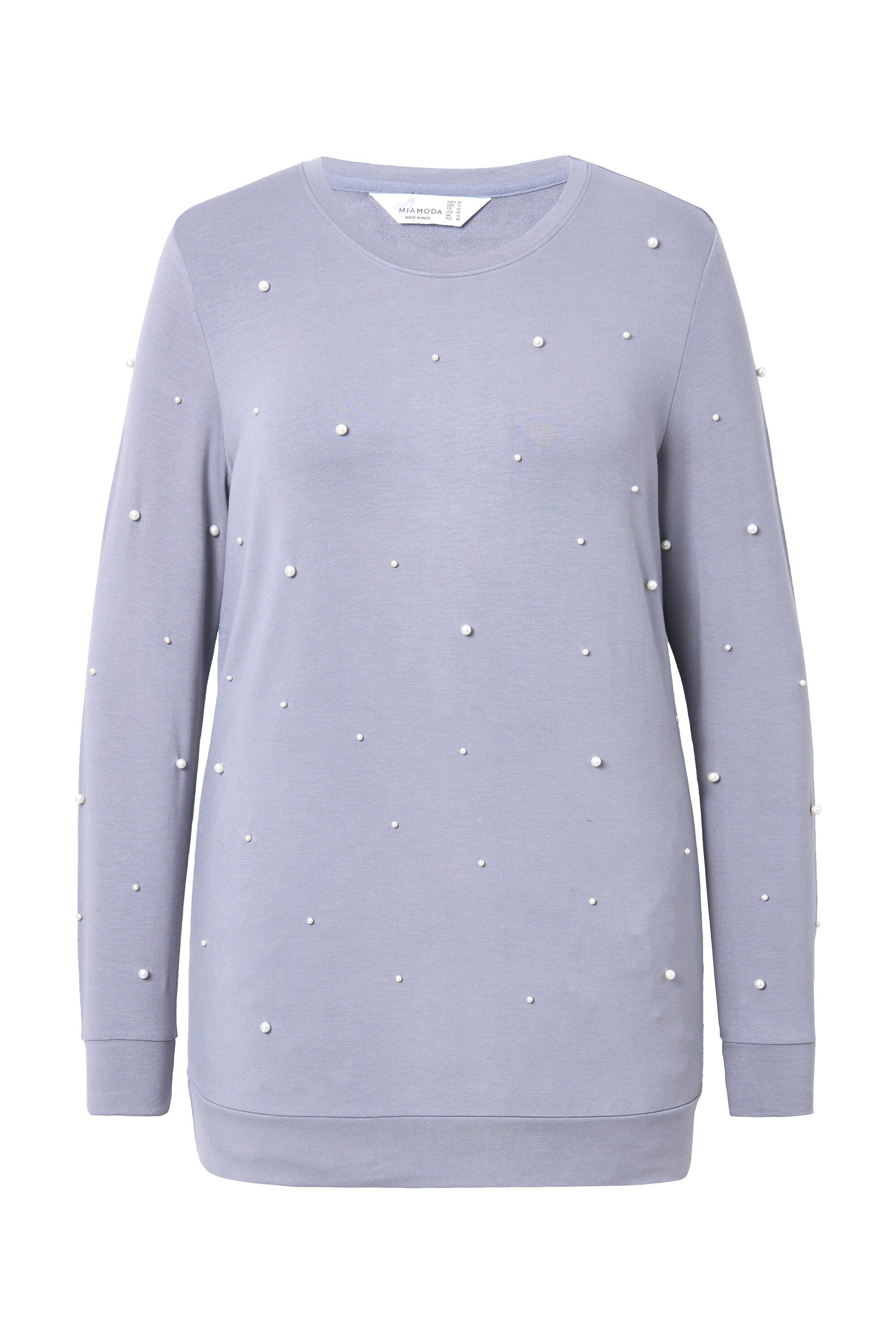 MIAMODA Sweatshirt Sweatshirt Zierperlen Langarm günstig online kaufen