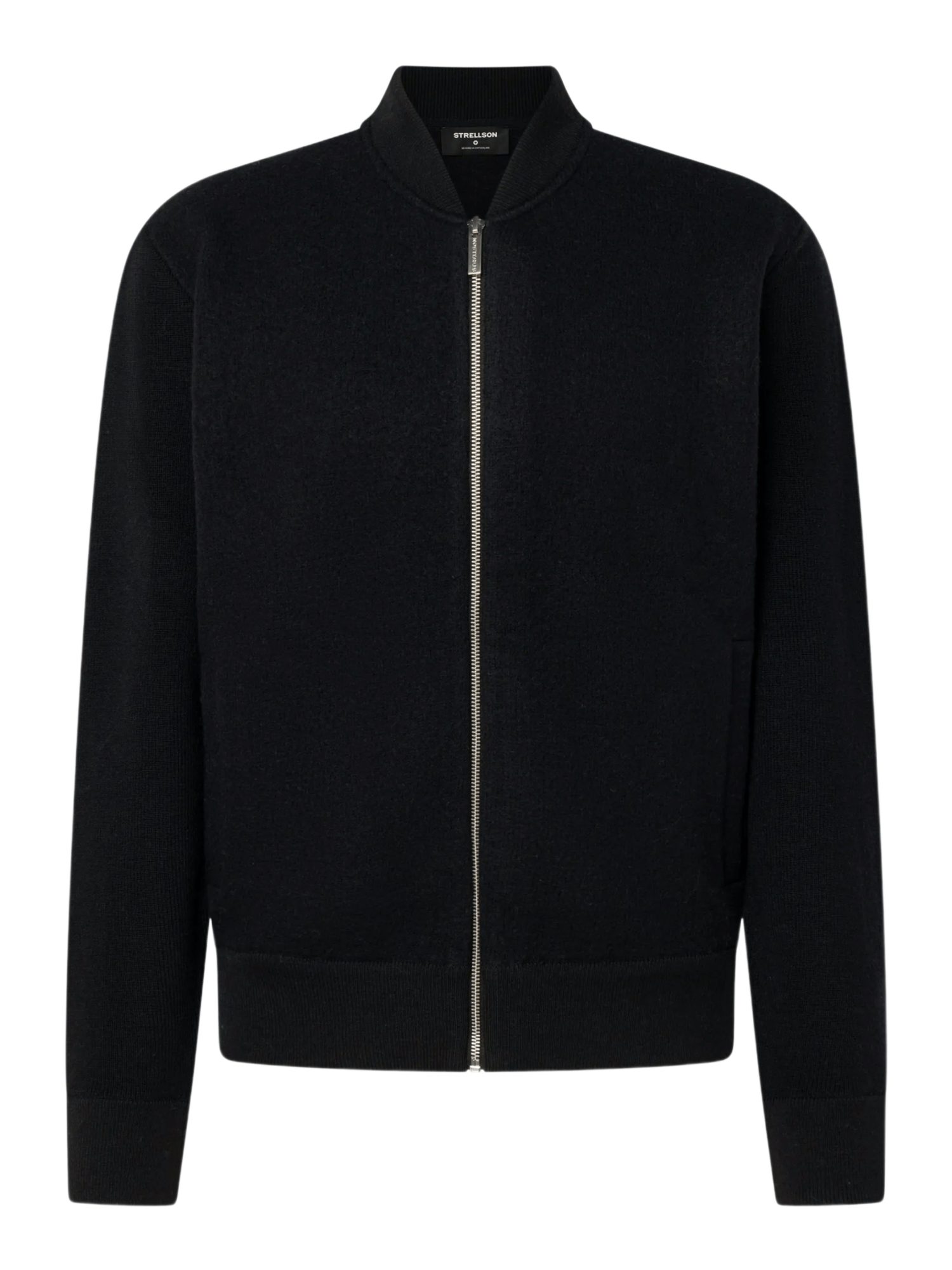 Strellson Strickpullover schwarz,Casual,Wolle,Unifarben,Collegekragen,Langarm,Regular Fit