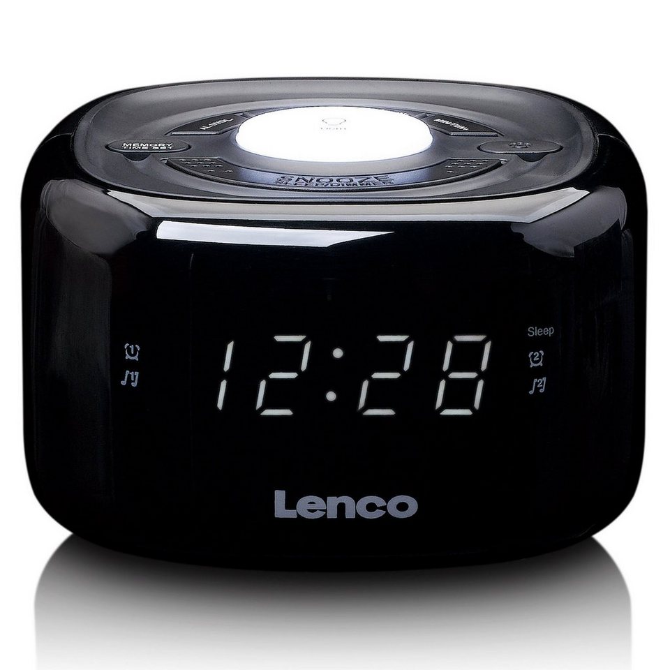 Lenco Radiowecker CR-12BK 10 Jahre Batterielaufzeit, >85 dB Alarm, leichte  Installation, 20 Stationsspeicher für FM