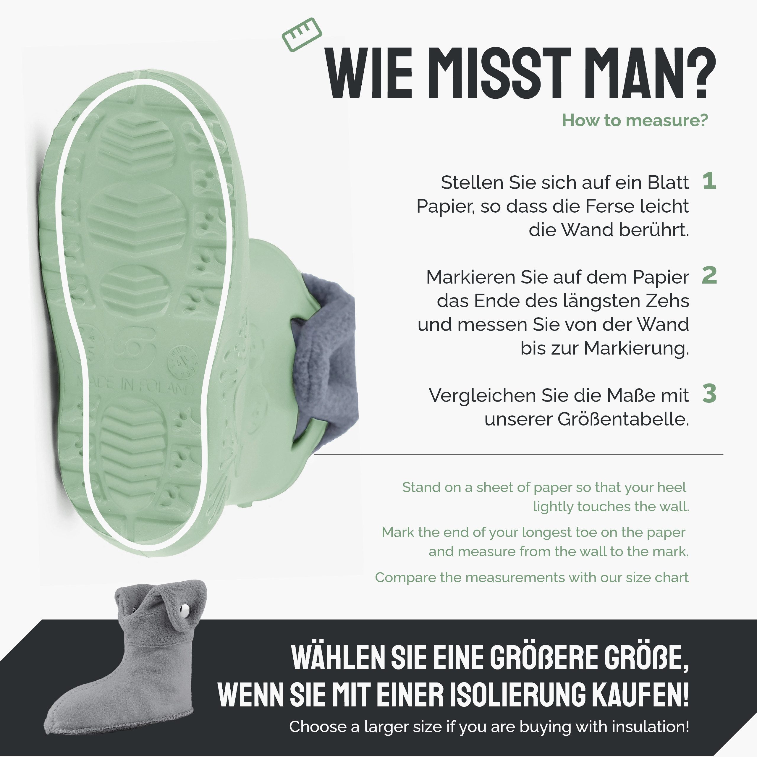Ladeheid EVA Regenschuhe mit herausnehmbares Innenfutter LA-CA-04 Gummistiefel – Bild 2 von 5