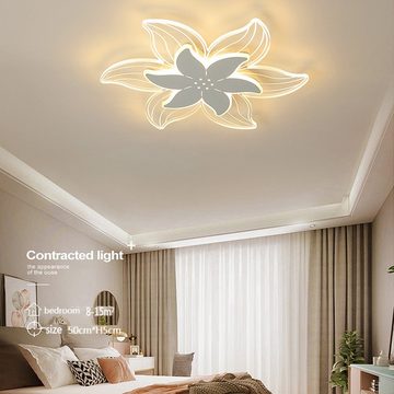 Daskoo Deckenleuchten 25W Blütenform LED Deckenlampe mit Fernbedienung Dimmbar, LED fest integriert, Neutralweiß,Warmweiß,Kaltweiß, LED Deckenleuchte stufenlos dimmbar